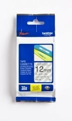 BROTHER P-TOUCH TZE-131 TZE-TAPE 12MM ŞEFFAF ÜZERİNE SİYAH LAMİNASYONLU ETİKET