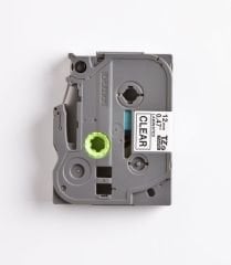 BROTHER P-TOUCH TZE-131 TZE-TAPE 12MM ŞEFFAF ÜZERİNE SİYAH LAMİNASYONLU ETİKET