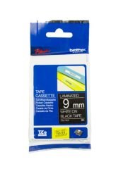 BROTHER P-TOUCH TZE-325 TZE-TAPE 9MM SİYAH ÜZERİNE BEYAZ LAMİNASYONLU ETİKET