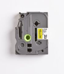 BROTHER P-TOUCH TZE-611 TZE-TAPE 6MM SARI ÜZERİNE SİYAH LAMİNASYONLU ETİKET