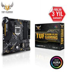 ASUS TUF B360M-PLUS GAMING INTEL B360 LGA1151 DDR4 2666 HDMI DVI M2 USB3.1 AURA RGB MATX