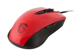 MSI GG CLUTCH GM40 RED GAMİNG MOUSE 5.000 DPI PİXART PMW3310 OPTİK SENSÖR OMRON SWİTCH KIRMIZI LED ÖRGÜ KABLO ALTIN KAPLAMA USB BAĞL