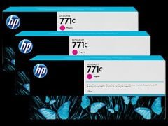 HP B6Y33A (771C) MACENTA 3 LU PAKET 775 ML GENIS FORMAT MUREKKEP KARTUSU
