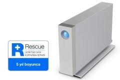 8TB LACIE 3.5 INC STFY8000400 D2 2X THUNDERBOLT3 & 1X USB 3.1 7200RPM 256MB D2 TAŞINABİLİR DİSK, 5 YIL DATA KURTARMA SERVİSİ