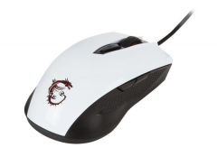 MSI GG CLUTCH GM40 WHİTE GAMİNG MOUSE 5.000 DPI PİXART PMW3310 OPTİK SENSÖR OMRON SWİTCH KIRMIZI LED ÖRGÜ KABLO ALTIN KAPLAMA USB BA