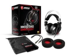 MSI GG IMMERSE GH60 GAMİNG HEADSET 50 MM SÜRÜCÜ ÇELİK BANT KABLO KUMANDA MİKROFON 2M ÖRGÜ KABLO 3.5 MM JAK KULAKÜSTÜ KULAKLIK