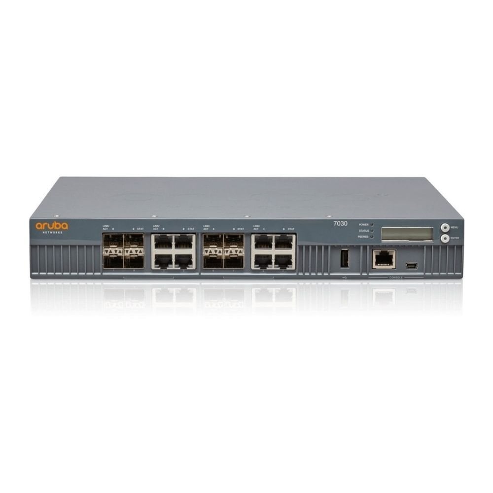 HPE Aruba 7030 RW JW686A 8p 10/100/1000BASE‑T/1GBASE‑X SFP 64 AP and 4K Clients Controller