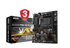 MSI B350M PRO-VD PLUS AM4 DDR4 3200 (OC) DVI VGA USB3.1 mATX