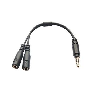 SİYAH 3,5MM TO AUDIO+MIC 0,15M KULAKLIK ÇEVİRİCİ