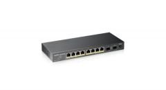 ZYXEL GS1100-10HP 8 PORT 10x10/100/1000 + 2xSFP YÖNETİLEMEZ POE SWITCH (130 WATT)