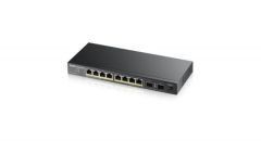 ZYXEL GS1100-10HP 8 PORT 10x10/100/1000 + 2xSFP YÖNETİLEMEZ POE SWITCH (130 WATT)