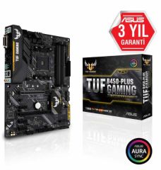 ASUS TUF B450-PLUS GAMING AMD B450 SOKET AM4 DDR4 3200 HDMI DVI M2 USB3.1 AURA RGB ATX