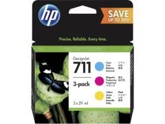 HP P2V32A (711) RENKLI 3 LÜ PAKET 29ML CAMGÖBEĞİ/MACENTA/SARI MÜREKKEP KARTUŞLARI