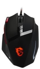 MSI GG INTERCEPTOR DS200 GAMİNG MOUSE 8.200 DPI LASER SENSÖR RGB LED ÖRGÜ KABLO ALTIN KAPLAMA USB BAĞLANTILI OYUNCU FARESİ