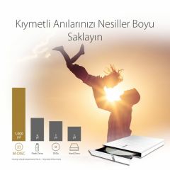 Asus SDRW-08D2S-U LITE 8X Harici DVD Yazıcı, Beyaz