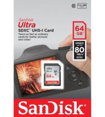 64 GB SANDISK SDSDUNC-064G-GN6IN 80/MB 64GB ULT SD C10