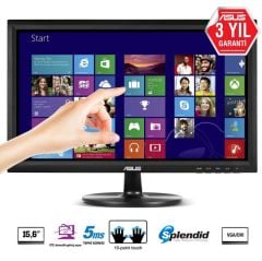 15.6 ASUS VT168H LED 10MS HDMI 1366x768 3YIL VGAVESA 10 Parmak Dokunmatik EyeCare MONİTÖR