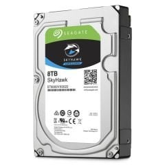 SEAGATE SKYHAWK 3.5 8TB SATA 3.0 256MB 210MB/S RV SENSÖR 7200RPM 64HD KAMERA 180TB/YİL ISYÜKÜ 7/24 GÜVENLİK DİSK ST8000VX0022