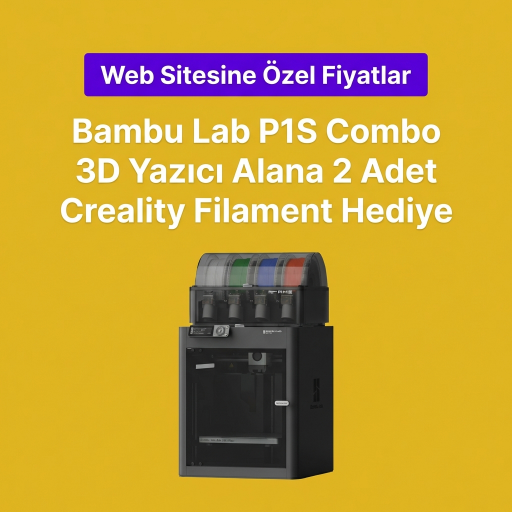 Bambu Lab P1S Combo 3D Yazıcı Alana 2 Adet Crealit